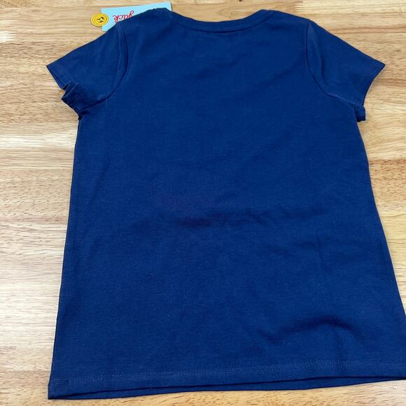 Cat & Jack Girls' Navy Blue Short Sleeve Star Graphic Printed T-Shirt - XS - NWT - Picture 4 of 5